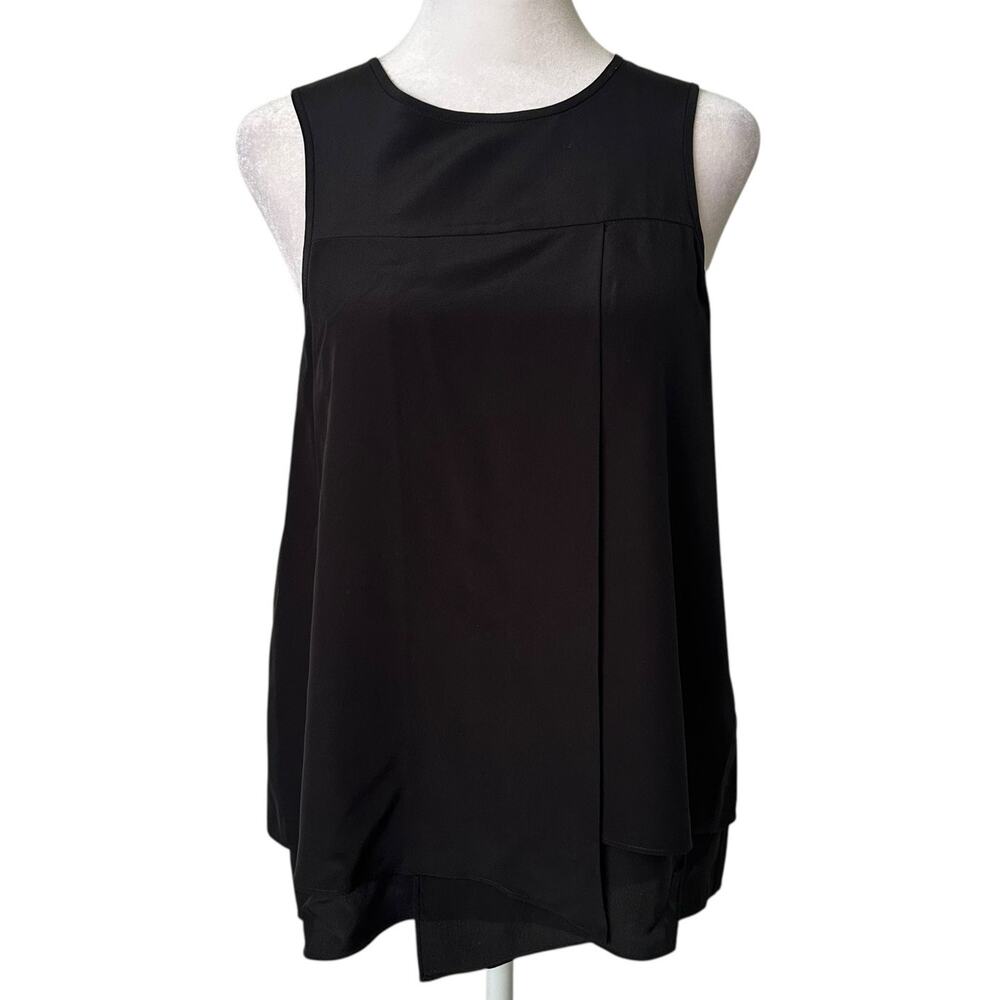 Tibi black silk sleeveless tank top size 4